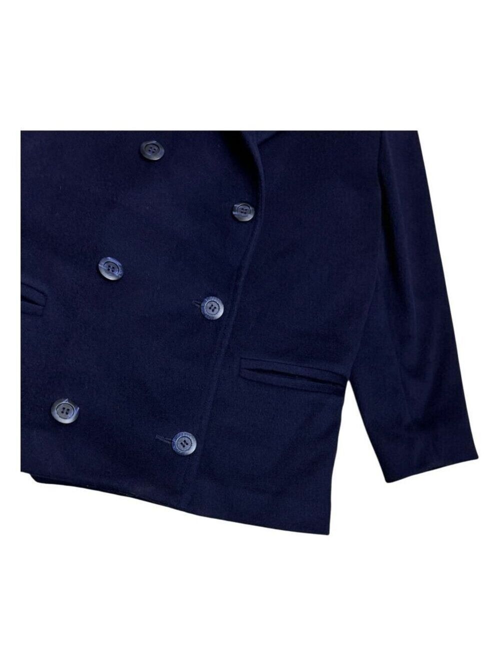LONDON FOG Maincoats Vintage Retro Blue Business Winter Pea Coat Womens 6 Petite - Picture 7 of 7